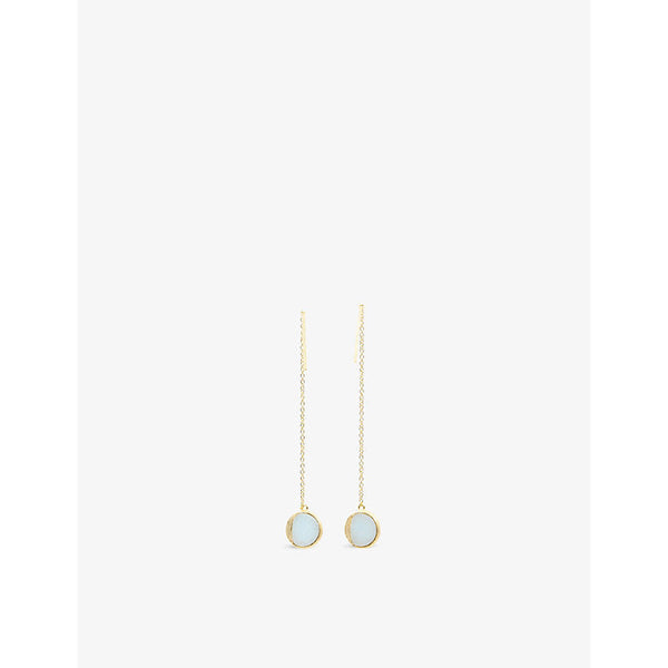 Womens La Maison Couture NIIN LUNA 18 carat yellow gold-plated 925 sterling silver aquamarine pendant earrings