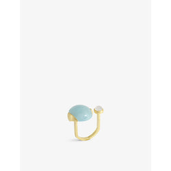 Womens La Maison Couture Niin Luna 18ct yellow gold-plated 925 silver, aquamarine and mother of pearl ring