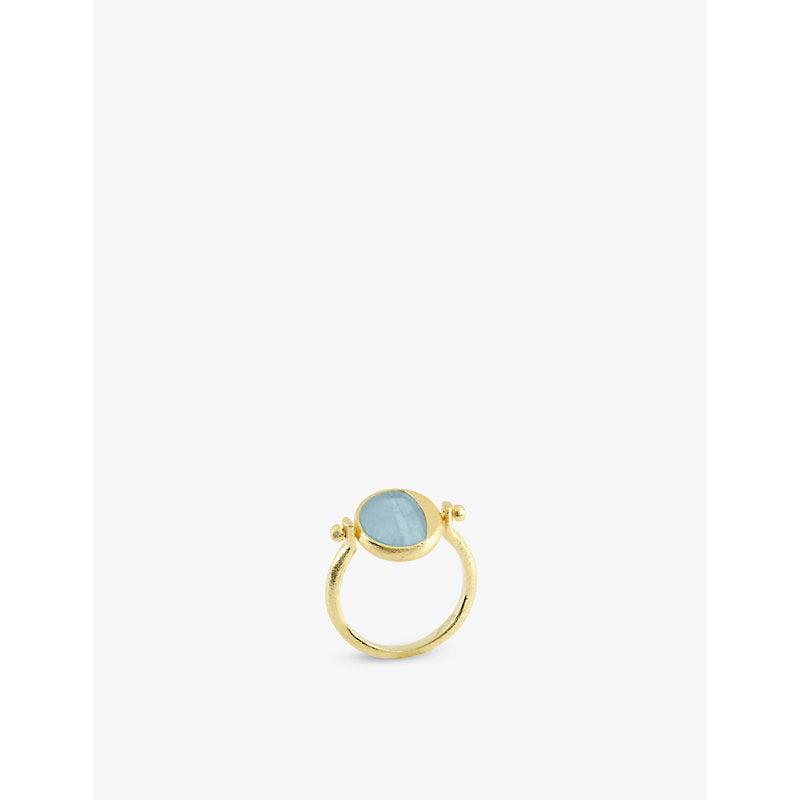 Womens La Maison Couture Niin Luna Flip 18ct yellow gold-plated sterling-silver and aquamarine ring