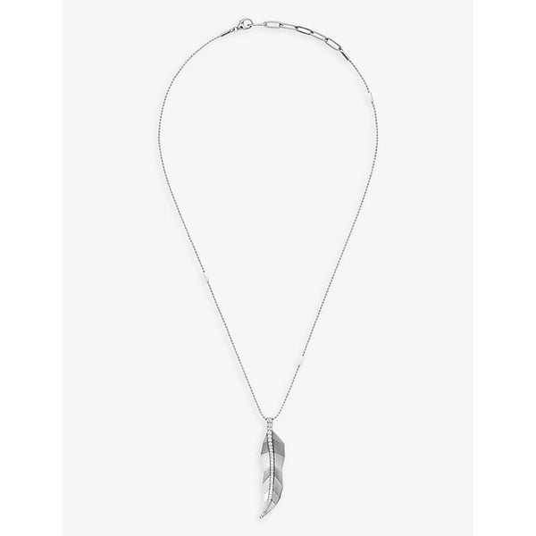 Womens La Maison Couture x Tomasz Donocik Long Leaf white gold-plated recycled sterling-silver and cubic zirconia pendant necklace