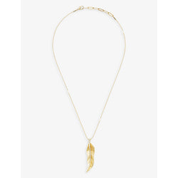 Womens La Maison Couture x Tomasz Donocik Long Leaf yellow gold-plated recycled sterling-silver and cubic zirconia necklace