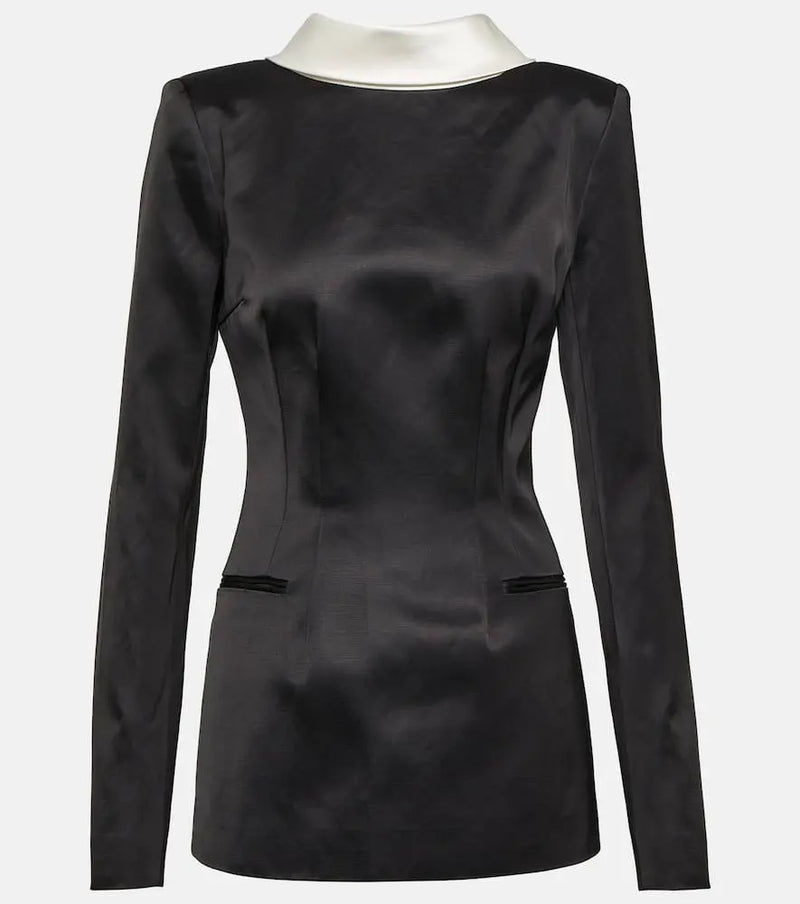 LaQuan Smith Reverse cotton-blend blazer dress | LYBSTORE