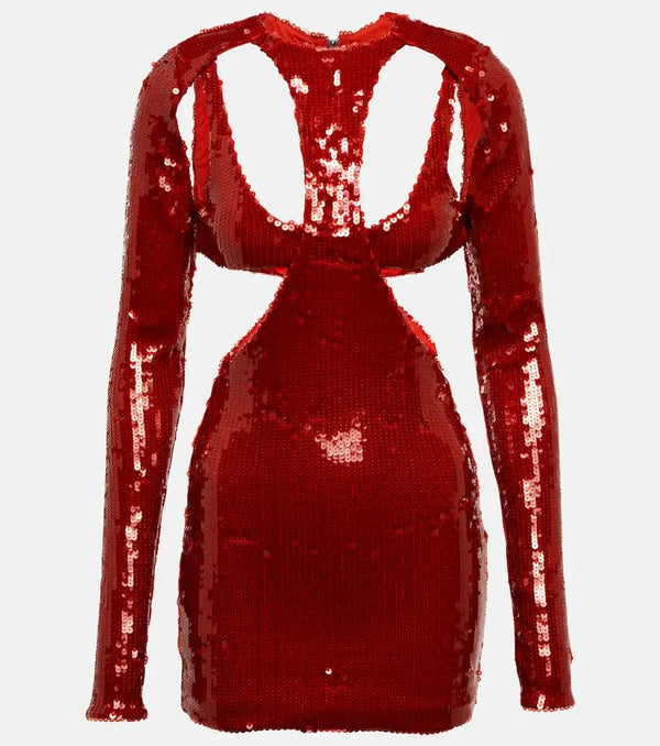 LaQuan Smith Sequined cutout minidress | LYBSTORE