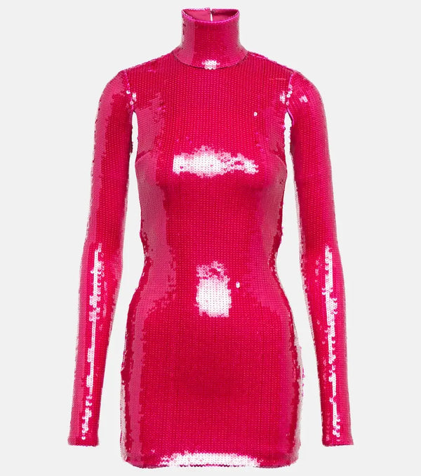 LaQuan Smith Sequined turtleneck minidress | LYBSTORE