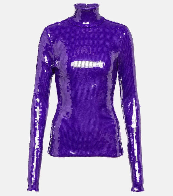 LaQuan Smith Sequined turtleneck top | LYBSTORE