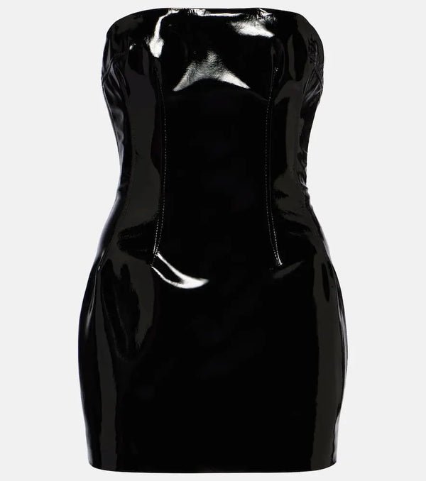 LaQuan Smith Strapless patent leather minidress | LYBSTORE