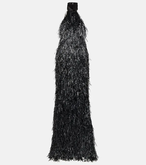 LaQuan Smith Tinsel halterneck gown | LYBSTORE