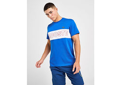 Lacoste Colour Block Branded T-Shirt Blue