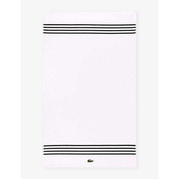 Lacoste L Courtline striped organic-cotton bath towel