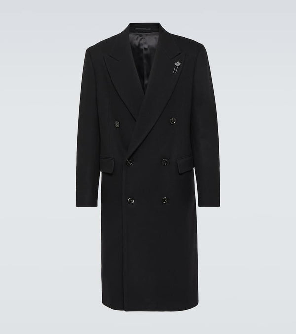 Lardini Double-breasted wool-blend overcoat