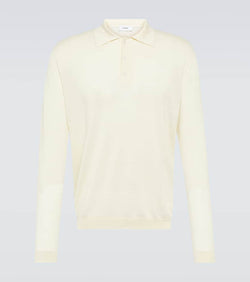 Lardini Wool, silk, and cashmere polo sweater