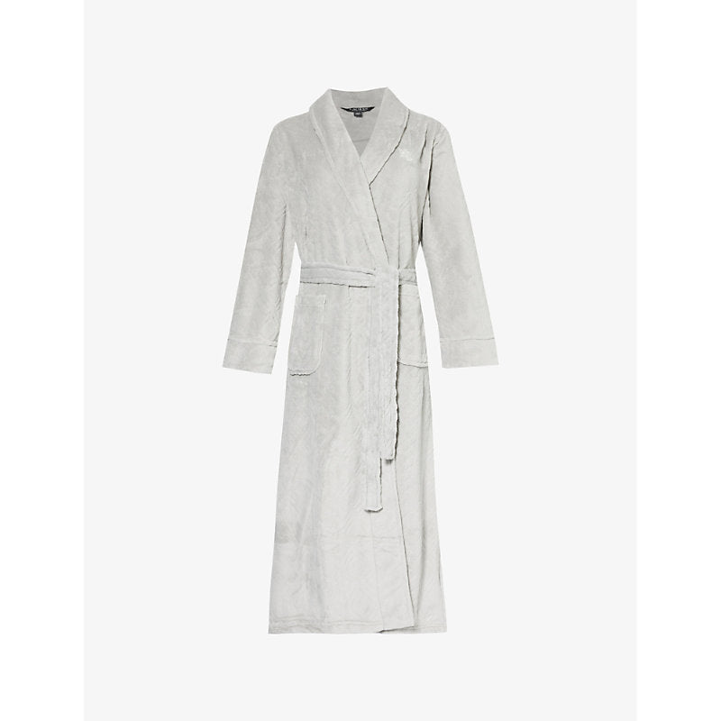 Womens Lauren Ralph Lauren Shawl-collar textured fleece long robe