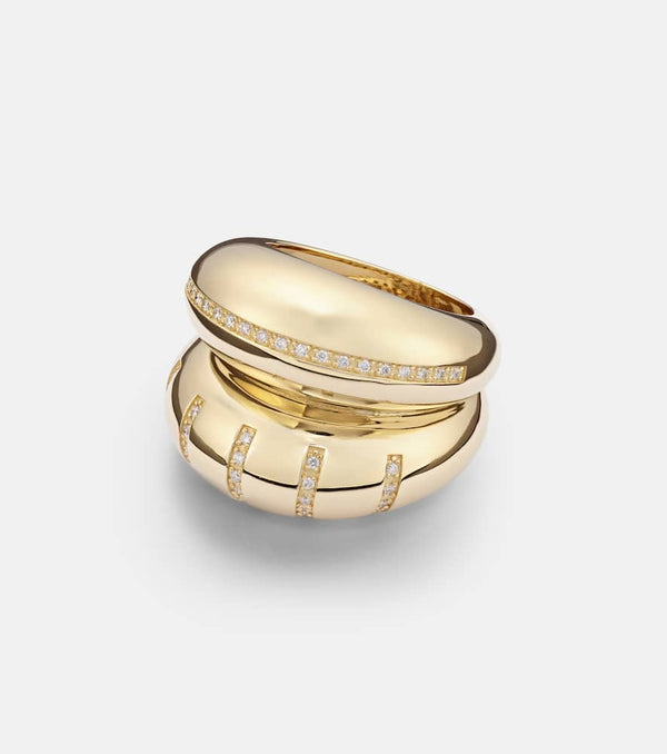 Lauren Rubinski Apollonia 14kt yellow gold ring with diamonds