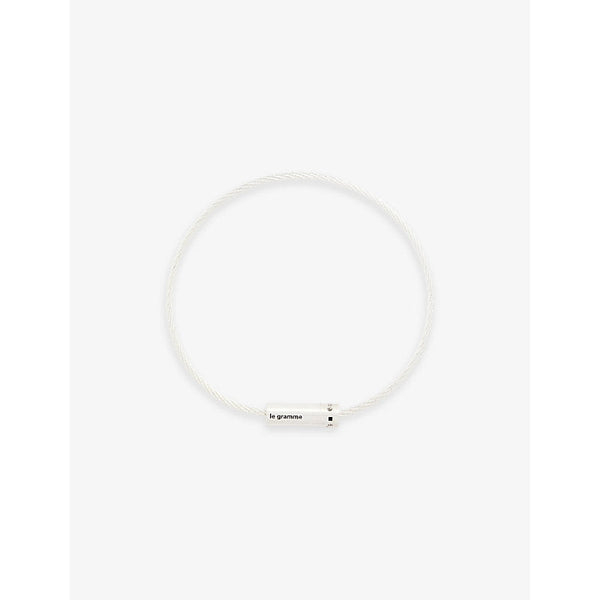 Le Gramme Engraved-logo sterling-silver and cord bracelet | LYBSTORE