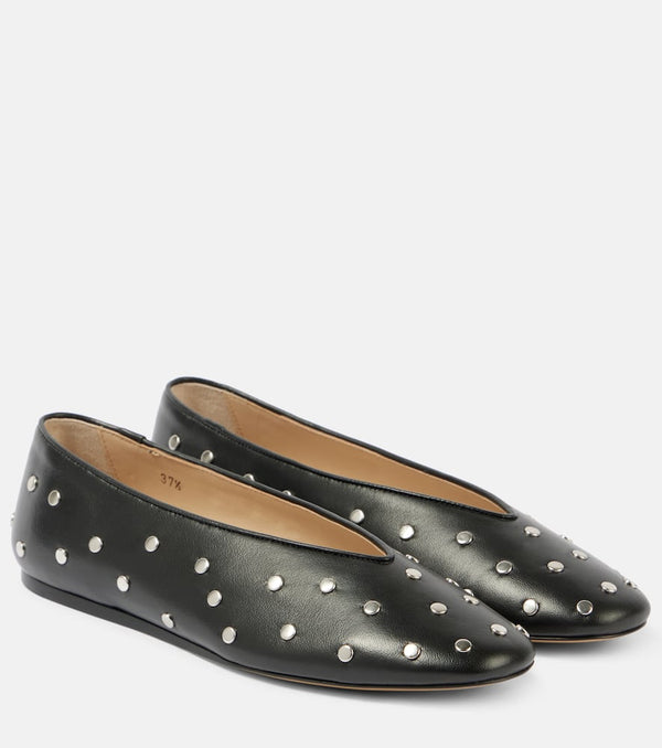 Le Monde Béryl Regency studded leather ballet flats | LYBSTORE