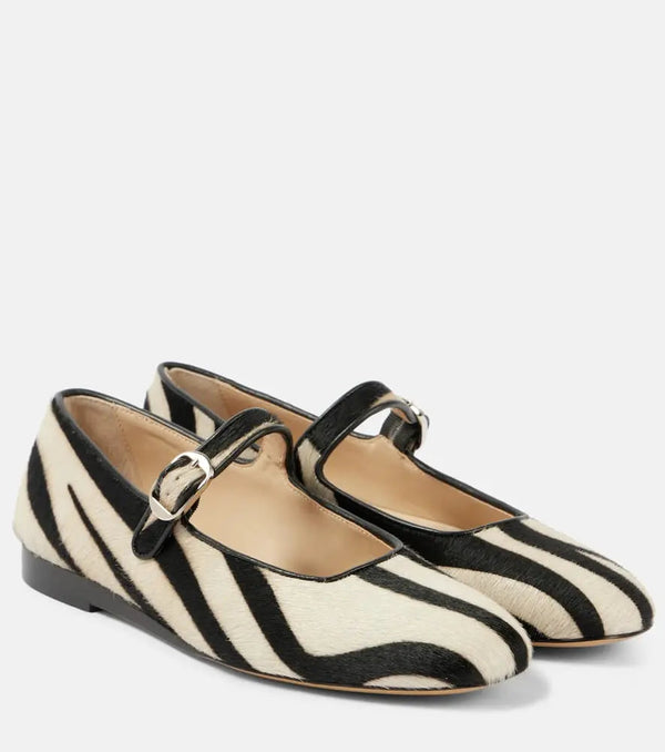 Le Monde Béryl Zebra-print calf hair Mary Jane flats | LYBSTORE