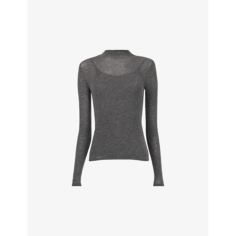 Womens Leem High-neck long-sleeve wool jumper