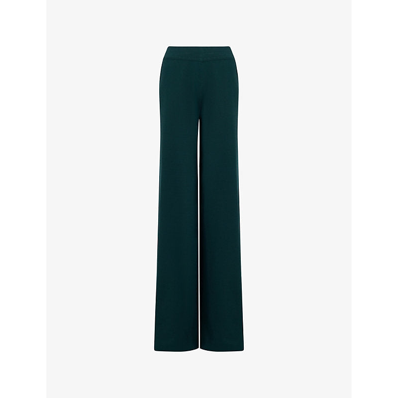 Womens Leem High-rise wide-leg knitted trousers