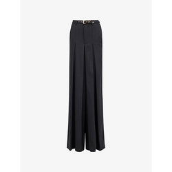 Womens Leem High-rise wide-leg pleated woven trousers