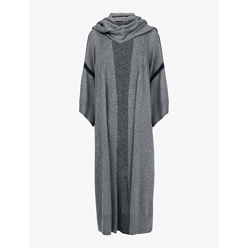 Womens Leem Scarf long-sleeve maxi knitted cardigan