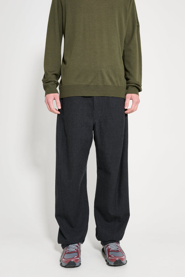 Lemaire Belted Twisted Tailored Pants Anthracite / Grey