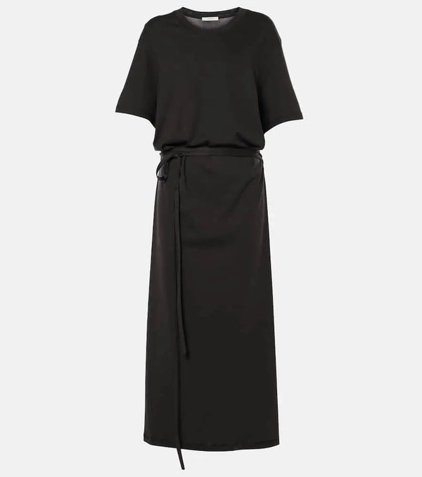 Lemaire Belted cotton jersey midi dress | LYBSTORE