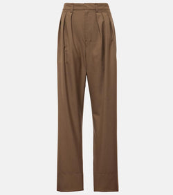 Lemaire High-rise wool-blend straight pants