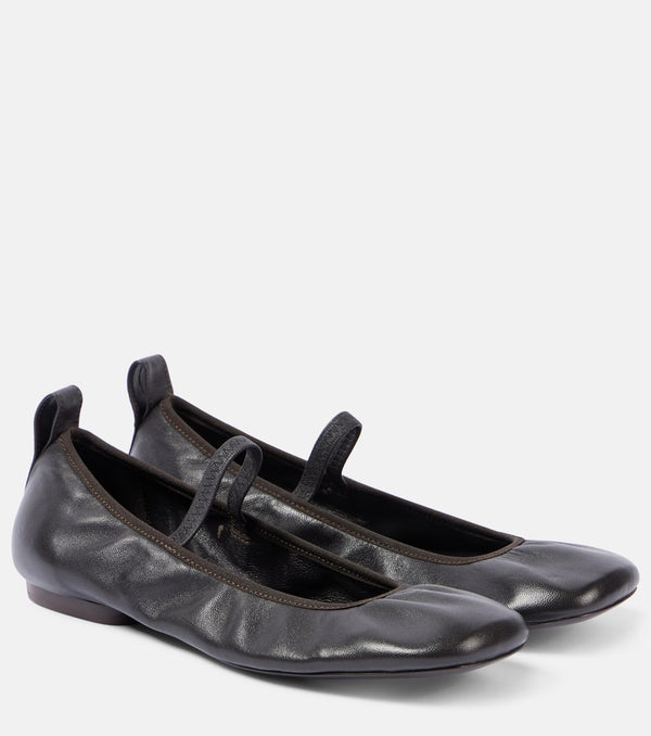 Lemaire Square Flat leather Mary Jane flats