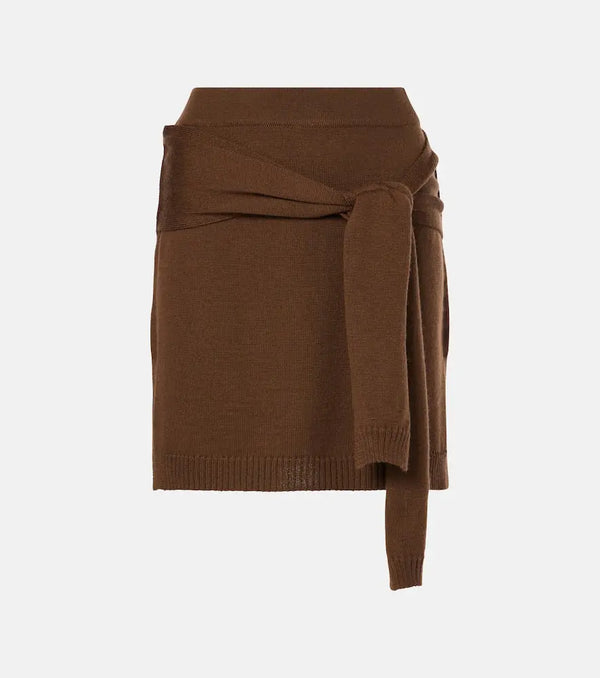 Lemaire Trompe l'ail wool-blend miniskirt | LYBSTORE