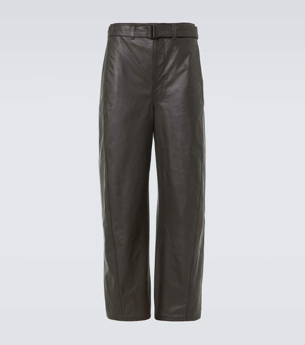 Lemaire Twisted Belted leather wide-leg pants