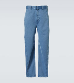 Lemaire Twisted belted barrel-leg jeans