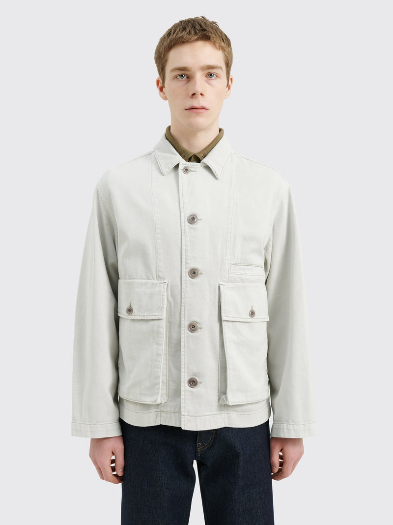 Lemaire Boxy Denim Jacket Snow Grey