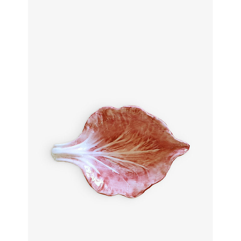 Les Ottomans Radicchio leaf-shape small ceramic bowl 23 x 23cm