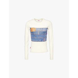  Levis Levi's x Adsb Andersson Bell Second Skin denim-print stretch-woven top