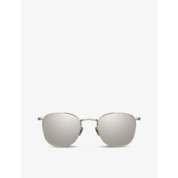 Linda Farrow Simon square-frame 22ct white gold-plated titanium sunglasses