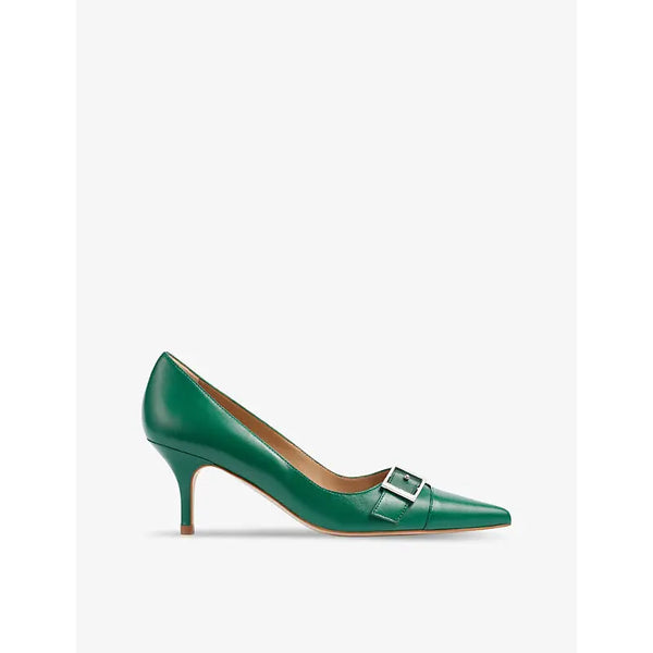 Lk Bennett Billie buckle-embellished leather heeled courts