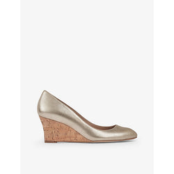 Lk Bennett Eevi cork-heel leather wedges | LYBSTORE