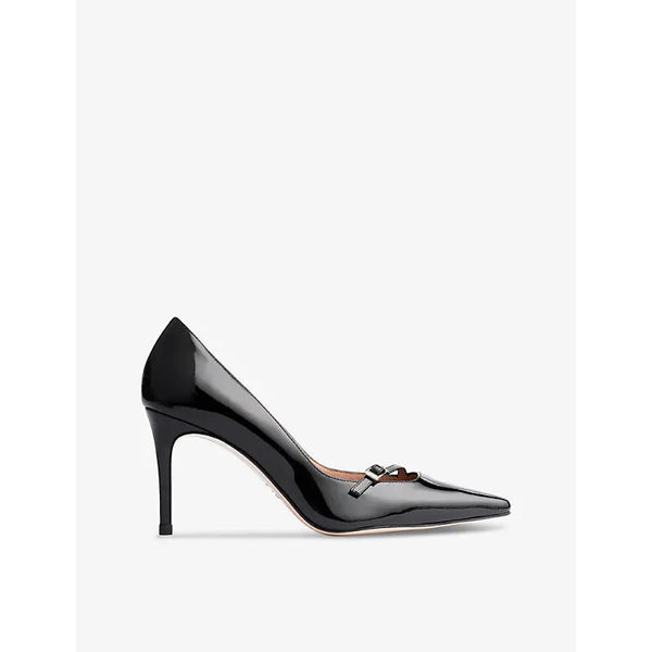 Lk Bennett Larna strap-embellished heeled patent-leather courts