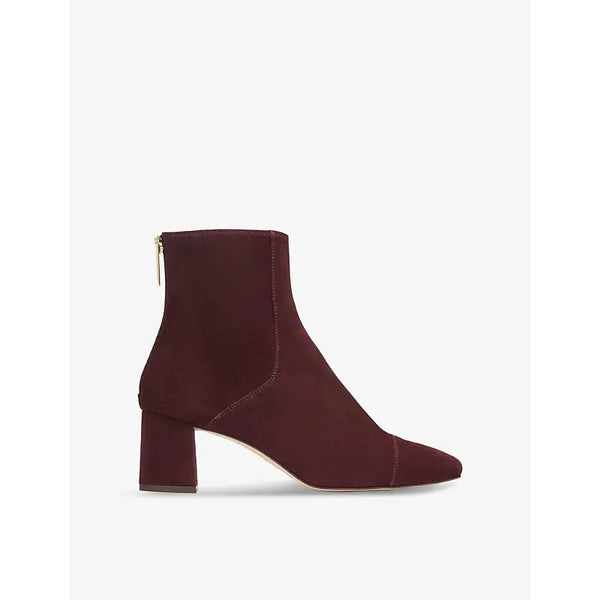 Lk Bennett Maxine square-toe suede heeled ankle boots