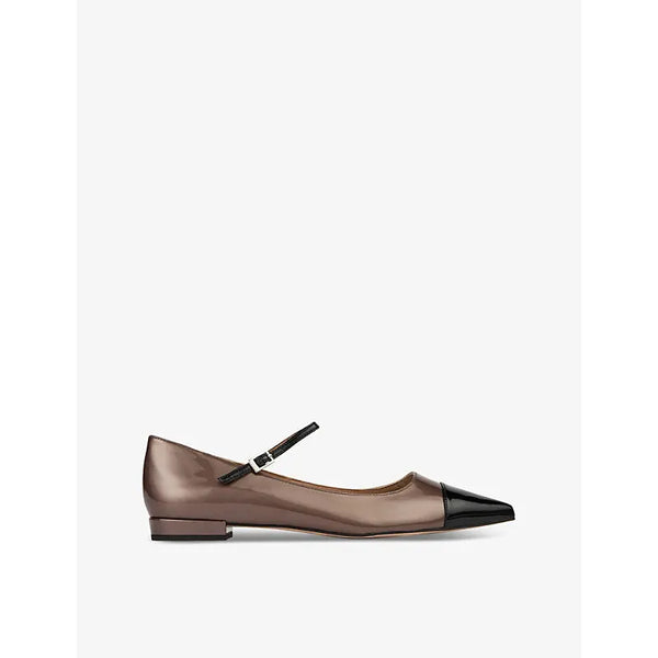 Lk Bennett Monty pointed-toe metallic-leather flats