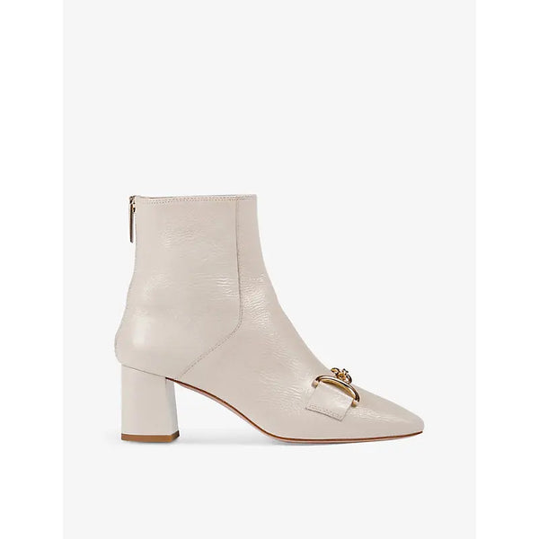 Lk Bennett Nadina buckle-embellished patent-leather heeled ankle boots