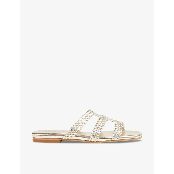 Lk Bennett Reena plaited metallic-leather sandals