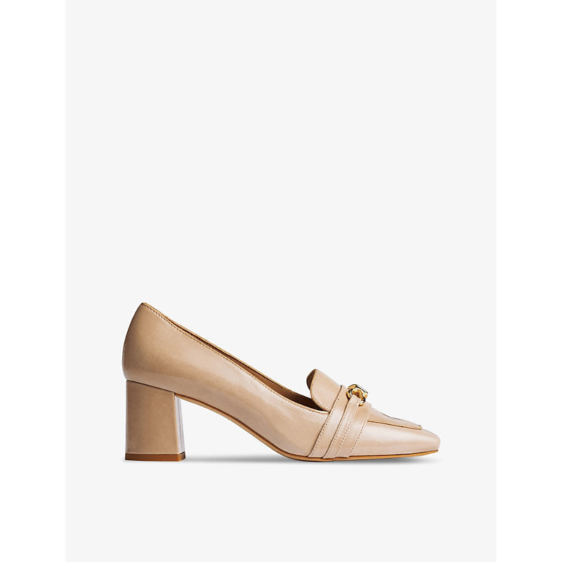 Lk Bennett Sydnie twist-trim patent-leather heeled courts | LYBSTORE