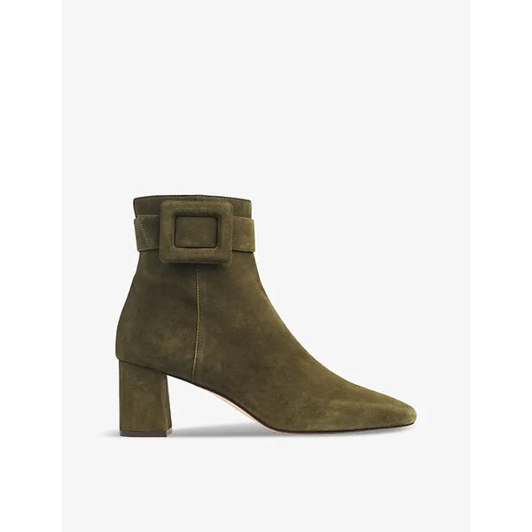 Lk Bennett Wilde buckle-embellished heeled suede ankle boots