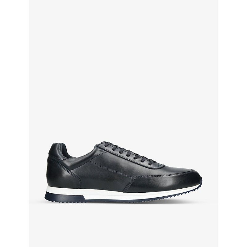 Mens Loake Bannister tonal-stitching leather low-top trainers