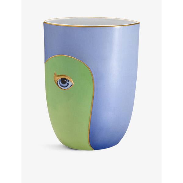 Lobjet L'Objet x Lito porcelain and 24ct yellow-gold vase 22cm | LYBSTORE