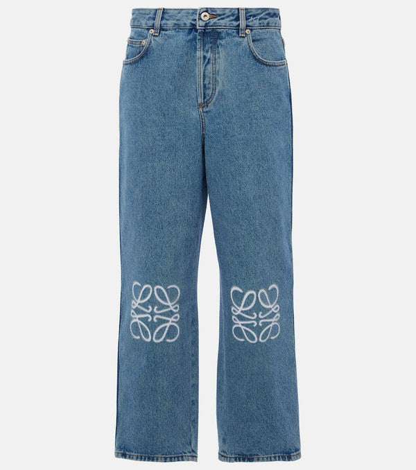 Loewe Anagram mid-rise cropped straight jeans | LYBSTORE