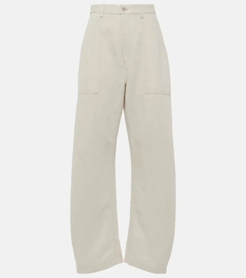 Loewe Balloon cotton and linen wide-leg pants