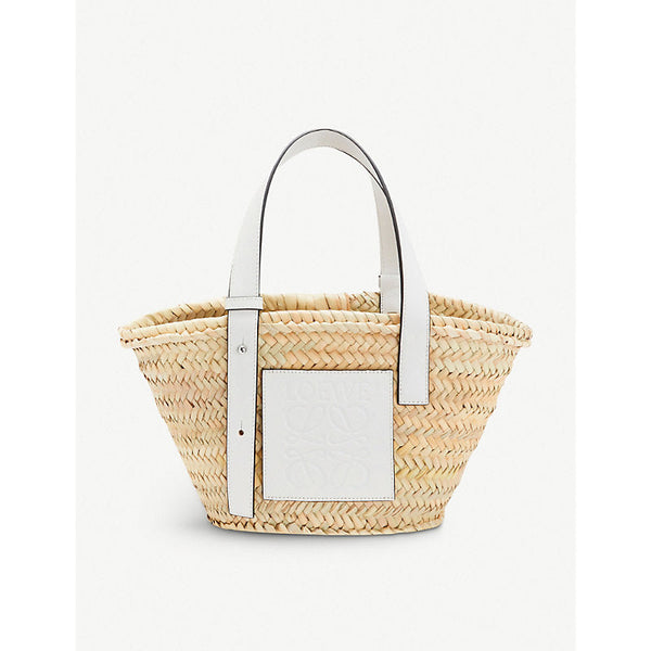 Loewe Basket raffia and leather tote bag | LYBSTORE