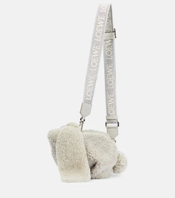 Loewe Bunny Small shearling shoulder bag